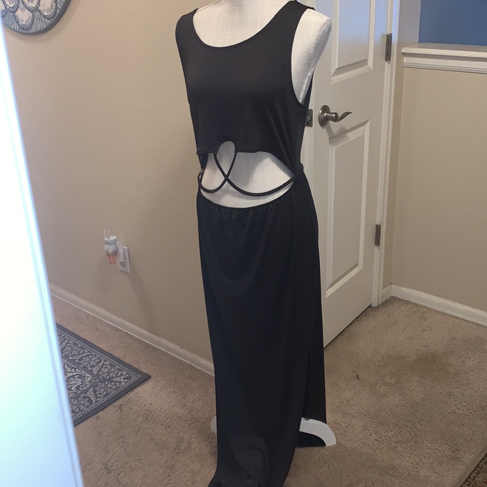 Cute and Sexy black Maxi with high slits. NWT, - Picture 8 of 12